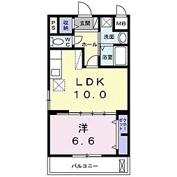 cocohouse 1LDKの間取図画像