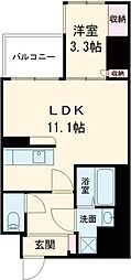 ショーンズ元町 1LDKの間取図画像
