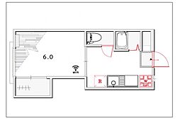 カレッジ浜 1Kの間取図画像