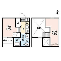 lapislazuli(ラピスラズリ) 2階ワンルームの間取り