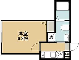 ＲＩＢ　ＧＡＲＤＥＮ 1階1Kの間取り