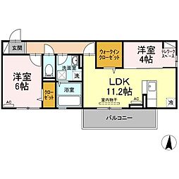 シルトクレーテ 2階2LDKの間取り