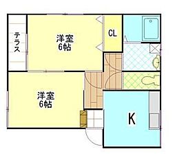 コーポモーリー 2Kの間取図画像