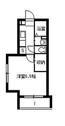 ＧＲＡＮＤ　ＬＩＮＥ 2階1Kの間取り