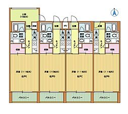 みゆきハウス中島丁 4階1Kの間取り