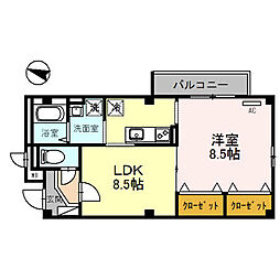 プランドール・ミノル 1LDKの間取図画像