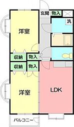 ル・シエル1 2LDKの間取図画像