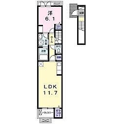 プレッソ東加古川1 1LDKの間取図画像