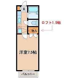 JR東北本線 大河原駅 徒歩2分の賃貸アパート 1階1Kの間取り