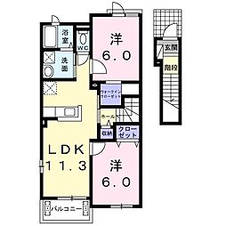 スプリングガーデンA 2LDKの間取図画像