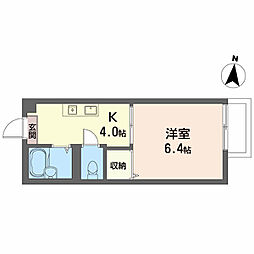 アメニティ土居A 1Kの間取図画像