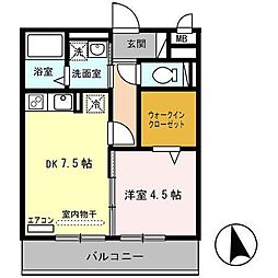 JR東海道・山陽本線 瀬田駅 徒歩25分の賃貸アパート 3階1DKの間取り