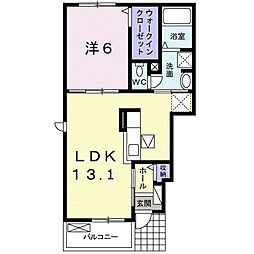 ボヌールA 1LDKの間取図画像