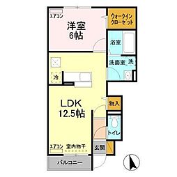 カーサＲ・Ｔ　Ｂ 1階1LDKの間取り