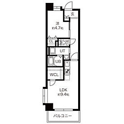 キャッスル常滑 1LDKの間取図画像