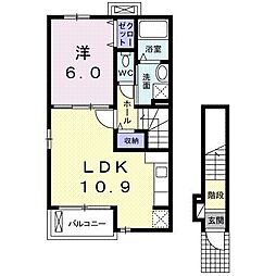 エクセレントハイツD 1LDKの間取図画像