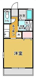 レトア 1Kの間取図画像