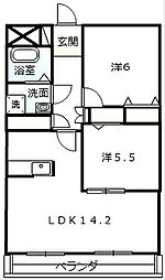 ルネスグラード1 2LDKの間取図画像