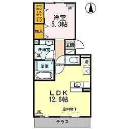 セレーネ 1階1LDKの間取り