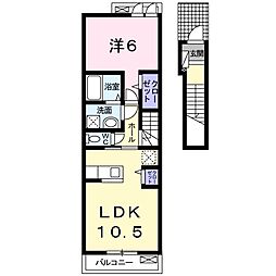 ドエル・プラシード 1LDKの間取図画像