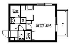 Proudia ワンルームの間取図画像