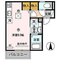 JR紀勢本線 和歌山駅 バス29分 南宇須下車 徒歩4分の賃貸アパート 1階ワンルームの間取り