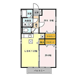 ヴェルジェドゥ 2LDKの間取図画像