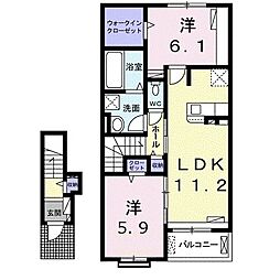 雅 2LDKの間取図画像