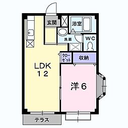 チェリーハイツ 1LDKの間取図画像