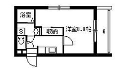 サンシャイン宇宿 1Kの間取図画像
