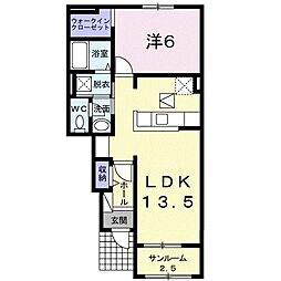 ゼオライト 1LDKの間取図画像