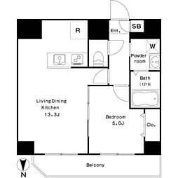 ラクラス中延 1LDKの間取図画像
