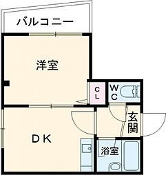 プチ・ブルージュ 1DKの間取図画像