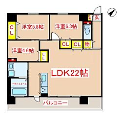 ISORA（隼人町野久美田） 5階3LDKの間取り