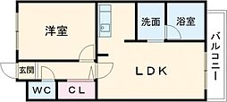 サンプリマ本山 2階1LDKの間取り
