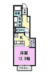 ゼファー徳重 ワンルームの間取図画像