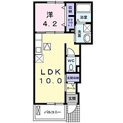 ウィステリア幸陽1 1LDKの間取図画像