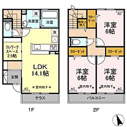BLATT　HUS 1階3LDKの間取り