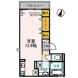 フォーシーズンズ神戸 2階ワンルームの間取り