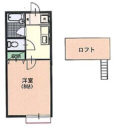 グリーンフィールド 1Kの間取図画像