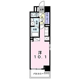 ラピスラズリ ワンルームの間取図画像