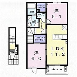 メゾン・ヴェルファイア4 2LDKの間取図画像