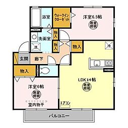 サイプレスA 2LDKの間取図画像