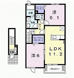 パストラールライツ1 2LDKの間取図画像