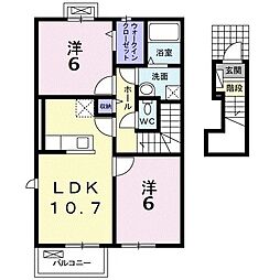 メゾンド・ファミーユ1 2LDKの間取図画像
