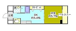ホワイトライト 1DKの間取図画像
