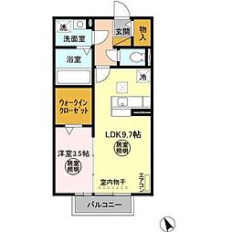 トワ・エ・モア　I 1階1LDKの間取り