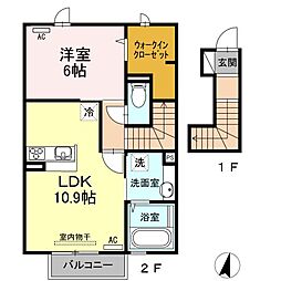 クローバーハイツ慶館 1LDKの間取図画像