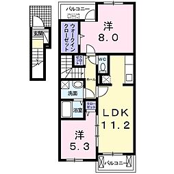ロザージュ 2LDKの間取図画像