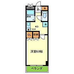 サンモール 1Kの間取図画像
